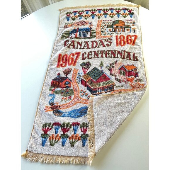 Vintage 60s towel, 1867-1967 Canada Centennial bath towel, 100% cotton - Picture 5 of 10